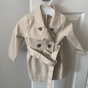 Tahari baby girl elegant long jacket beige